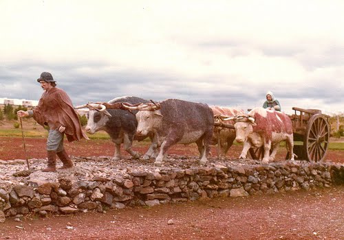 Monumento a los primeros pobladores de la ciudad de Zapala en la Patagonia 